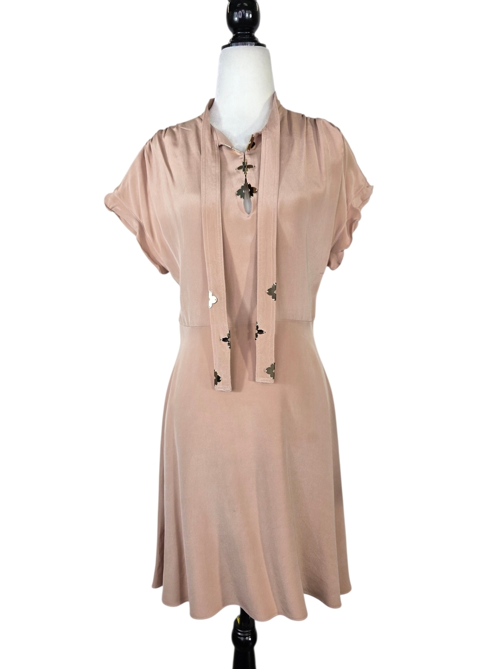 Blush Pink Women's Tie-Neck Dress